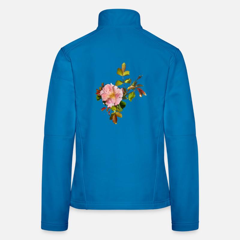Fleur de rose rose délicate Veste en tissu softshell Femme