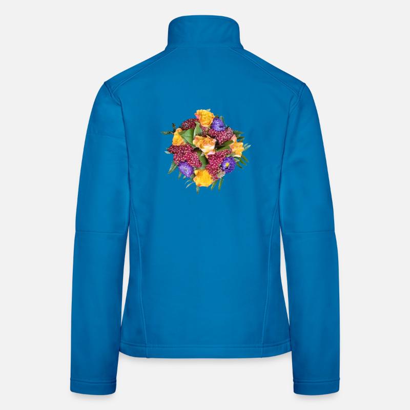 Mélange bouquet de roses jaune-violet Veste en tissu softshell Femme