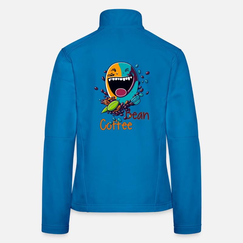 Lachende Kaffeebohne - Frauen Softshelljacke - Lichtblau