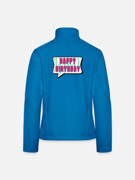 ALLES GUTE ZUM GEBURTSTAG. ALLES GUTE ZUM GEBURTSTAG. JAHRESTAG. - Frauen Softshelljacke - Lichtblau - Hinten