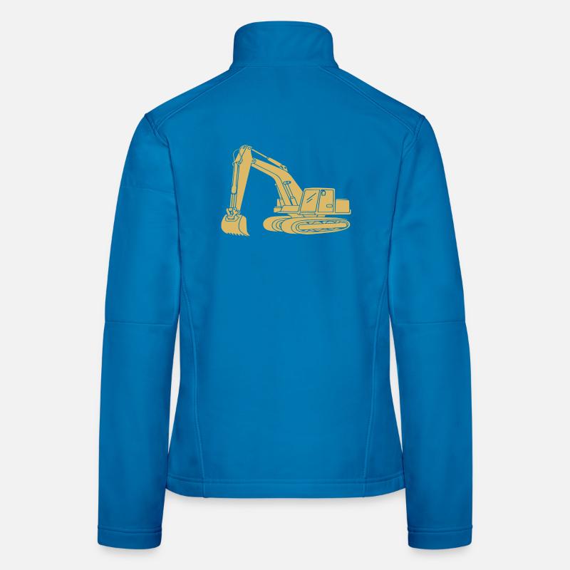 Excavator Driver Silhouette - Construction Equipment Operator Women's Softshell Jacket