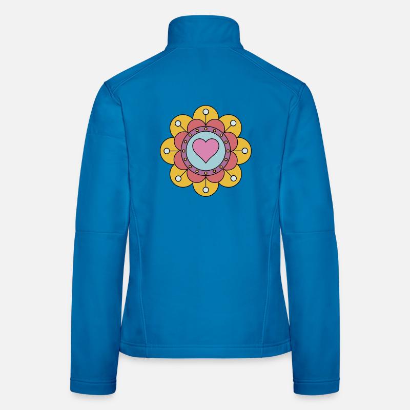 Niedliche Funky Hippie Boho Blume Frauen Softshelljacke