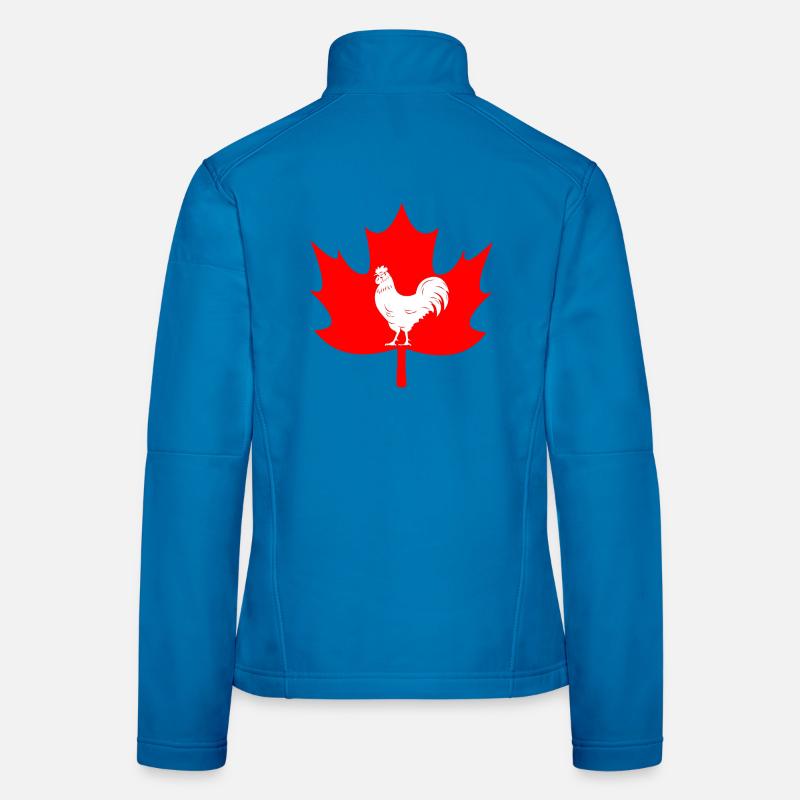 Canada maple leaf rooster logo Women's Softshell Jacket
