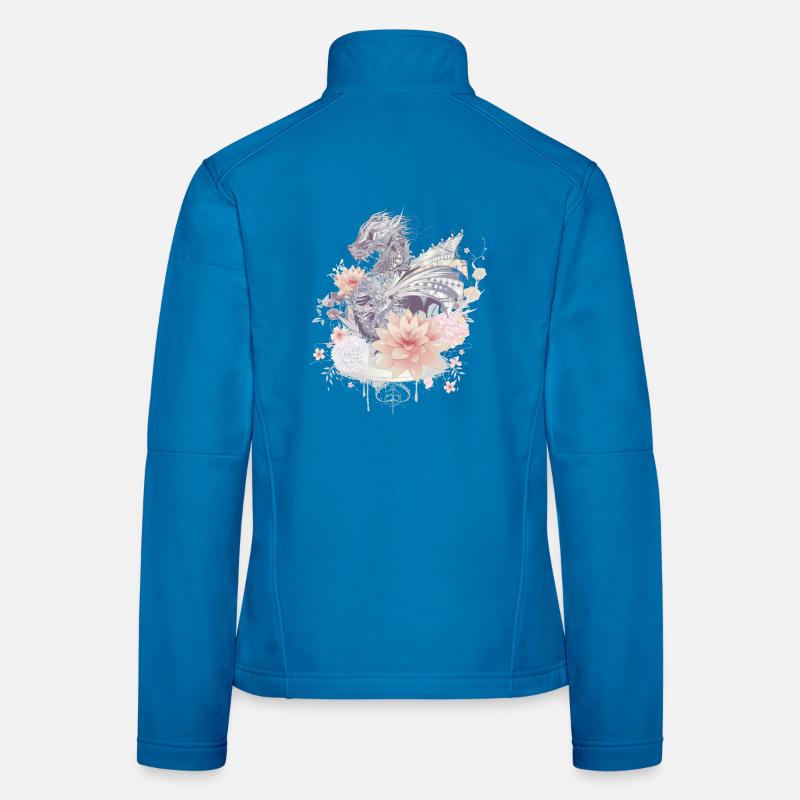 wunderschöner Drache im japanischen Stil & Blüten Frauen Softshelljacke