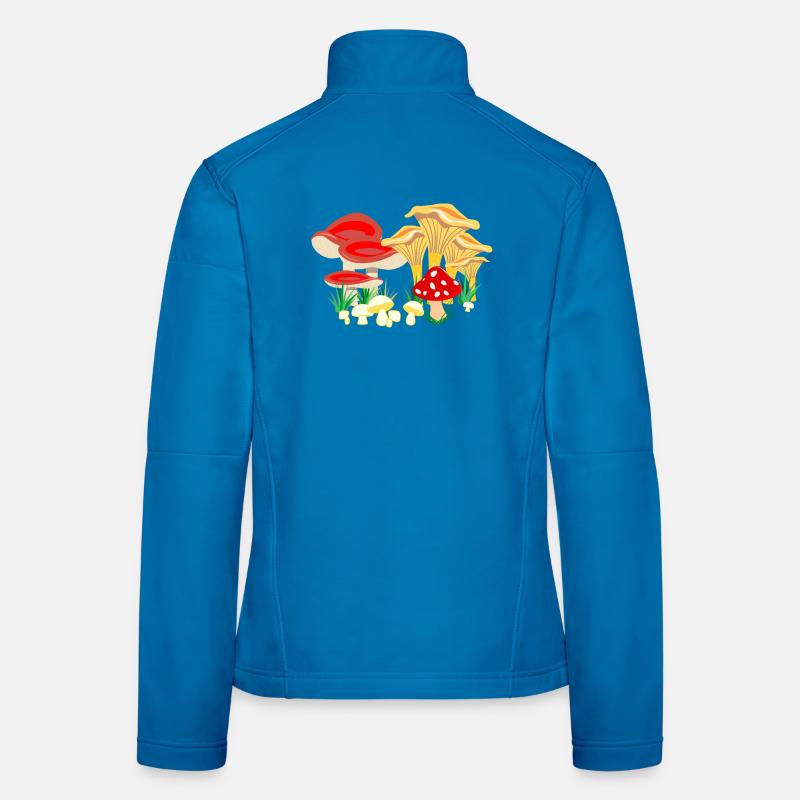 Composition colorée des champignons Veste en tissu softshell Femme