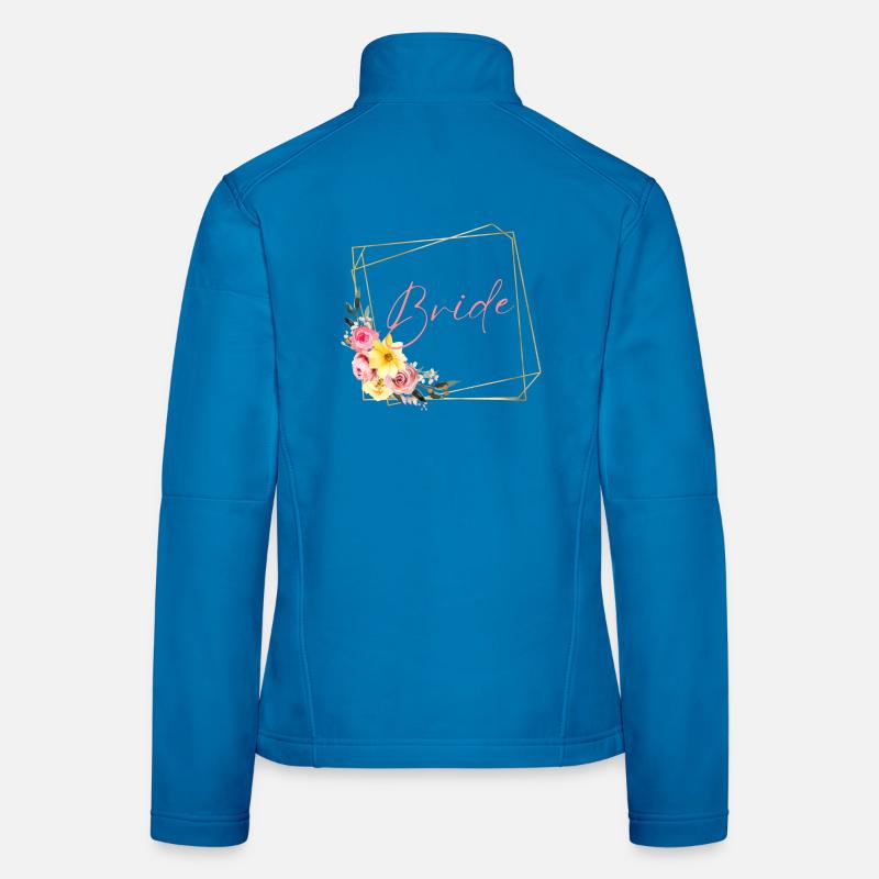 Team Bride! Blumen, personalisierbar Frauen Softshelljacke