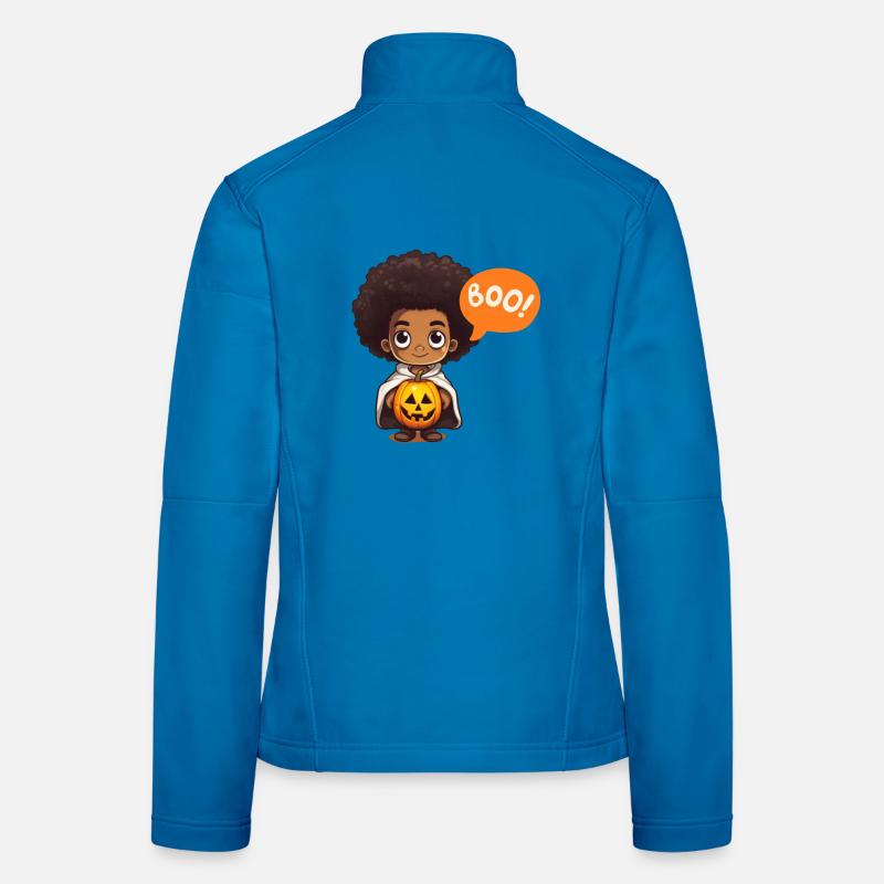 Cute Kids Halloween Vampire with Pumpkin - Women's Softshell Jacket - light blue