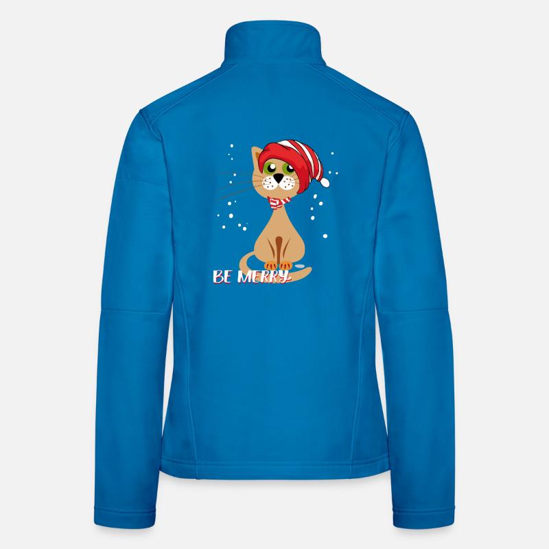 sois Joyeux Chat de Noël Veste en tissu softshell Femme