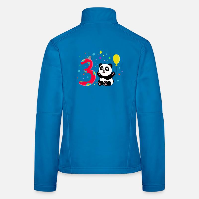 Third Birthday 3rd Year Old Panda Cute Gift Women's Softshell Jacket