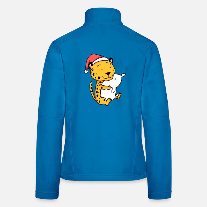 Guépard Mignon Fatigué Noël Veste en tissu softshell Femme