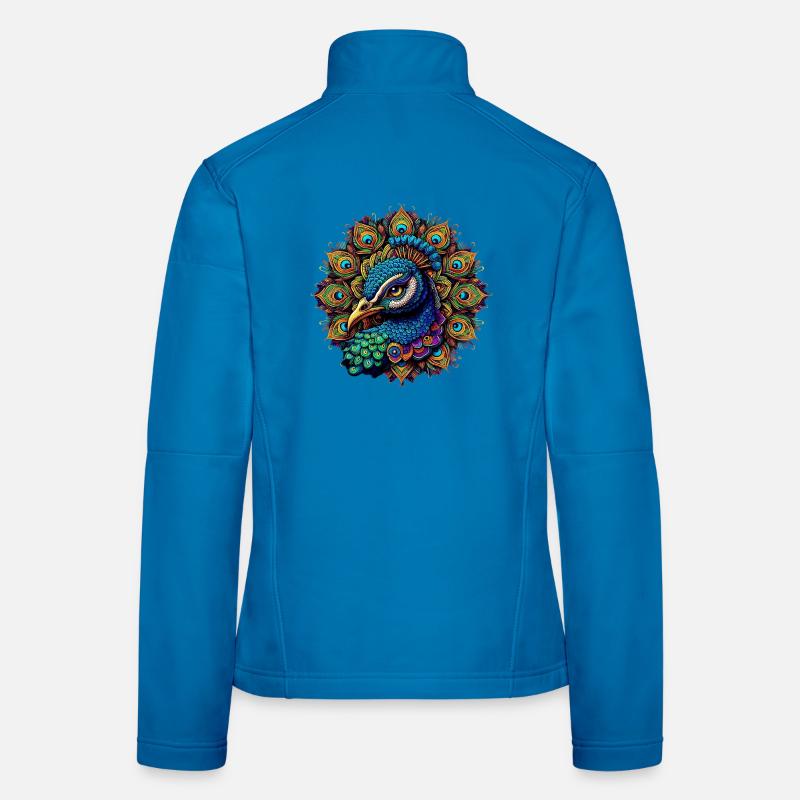 Peacock decorated with Mandalas Women's Softshell Jacket