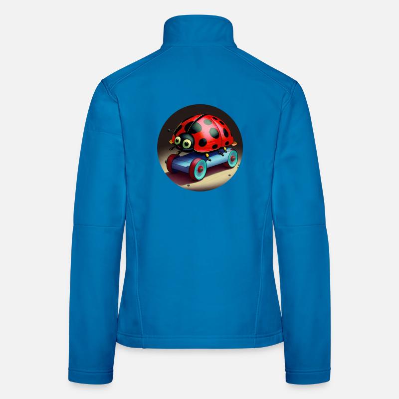 Ladybug sur le skateboard Veste en tissu softshell Femme