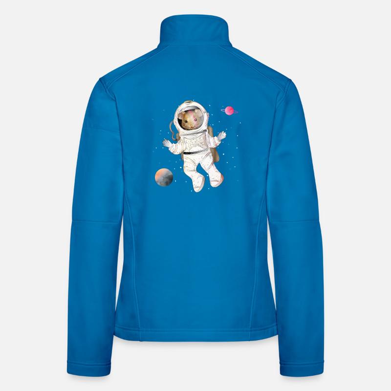 Souris des astronautes dans l’espace avec des planètes Veste en tissu softshell Femme