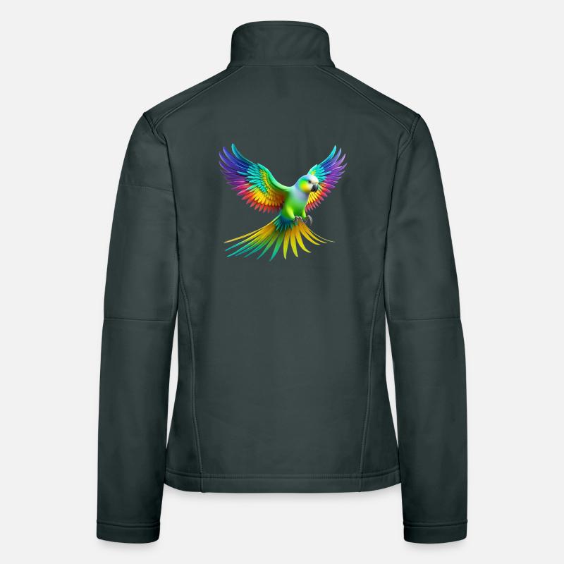 Rainbow Parakeet (02) Women's Softshell Jacket