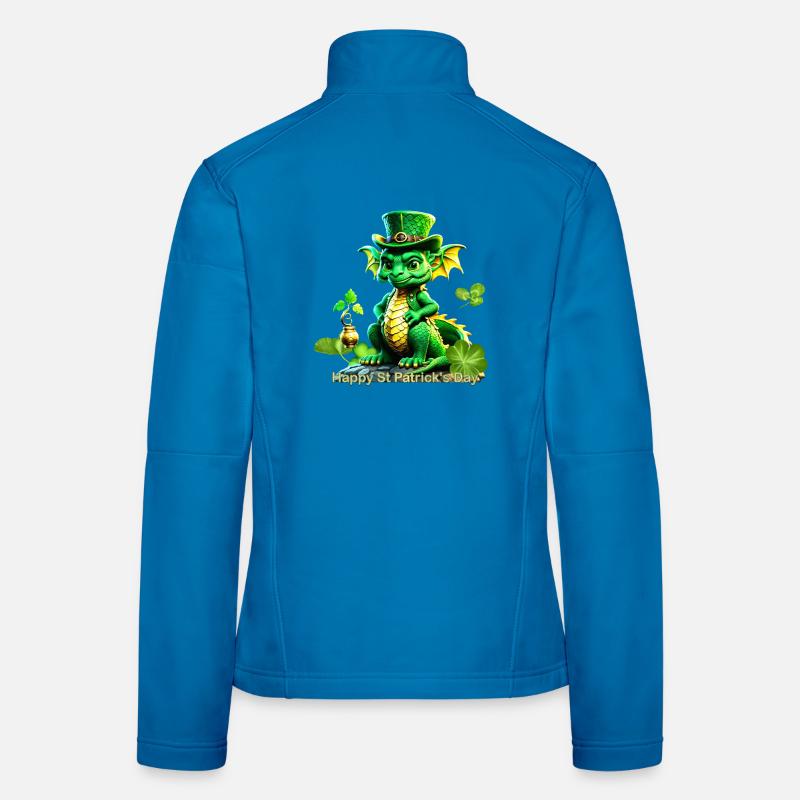 Süßer St. Patrick's Day Drache mit Klee. Frauen Softshelljacke