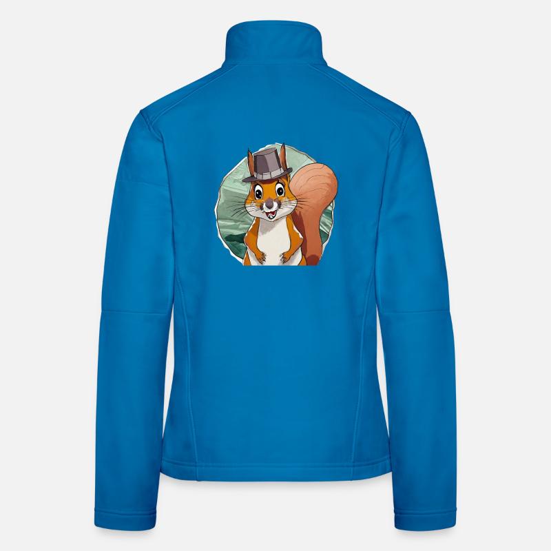 funny squirrel with hat Women's Softshell Jacket