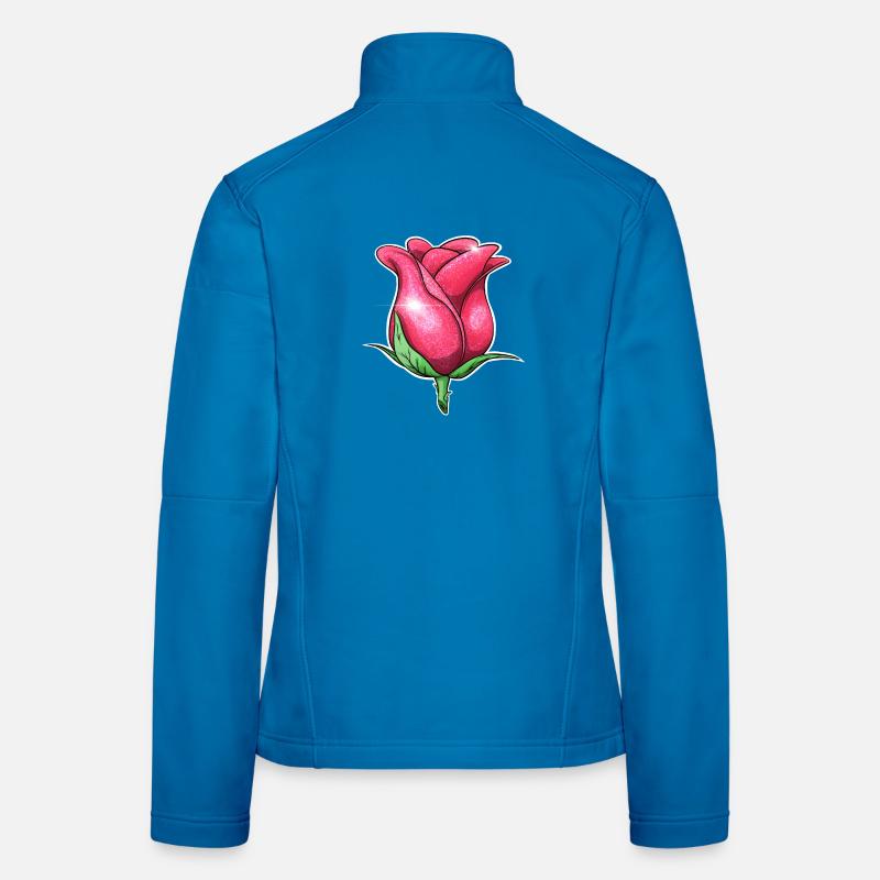 Glitzer Rosa Rose Illustration Frauen Softshelljacke