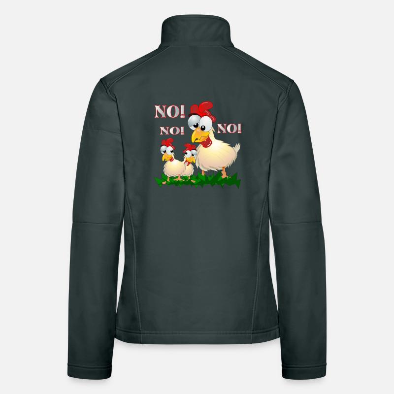 FUNNY CHICKEN COMIC - NO Women's Softshell Jacket
