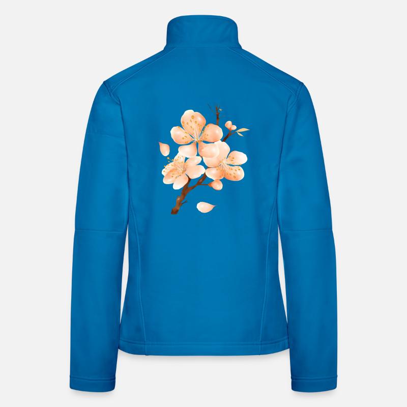 Pfirsichblüten Ast im samtig-weichen Pfirsichton Frauen Softshelljacke