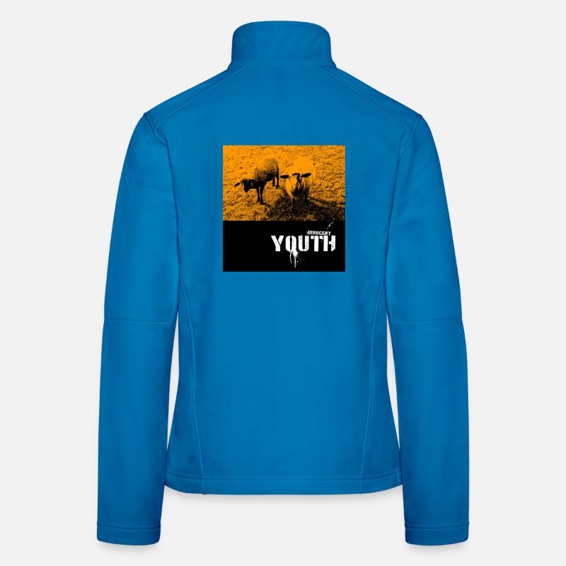 Naughty Sheep on Field with Graffiti Text Women's Softshell Jacket
