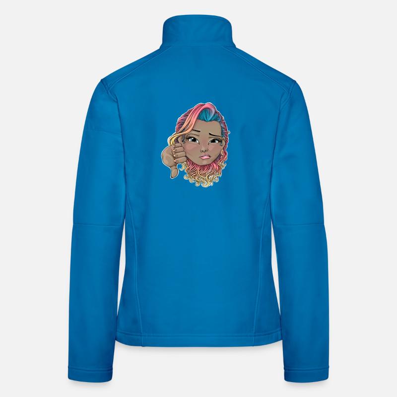 Mehrfarbiges Haar mit Missbilligungsgeste Frauen Softshelljacke