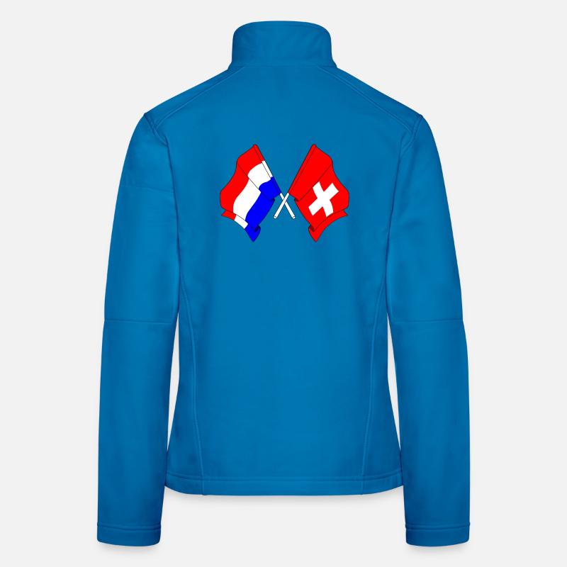 Drapeau des Pays-Bas et drapeau de la Suisse Veste en tissu softshell Femme