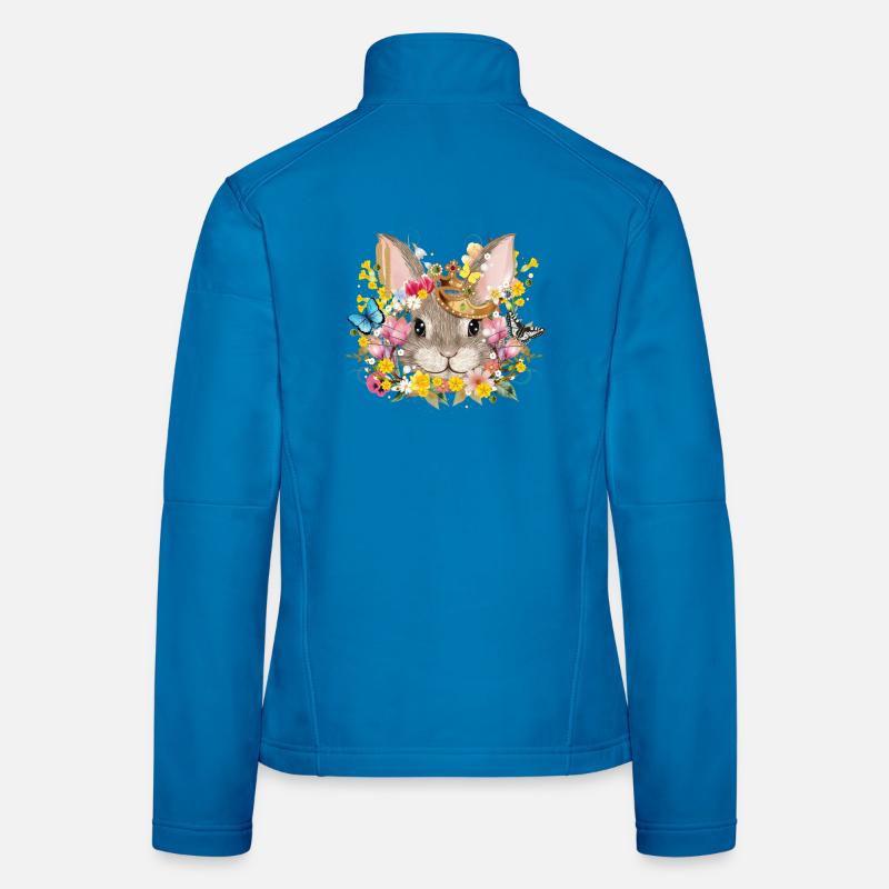Rabbit with crown & spring-like accessories Women's Softshell Jacket