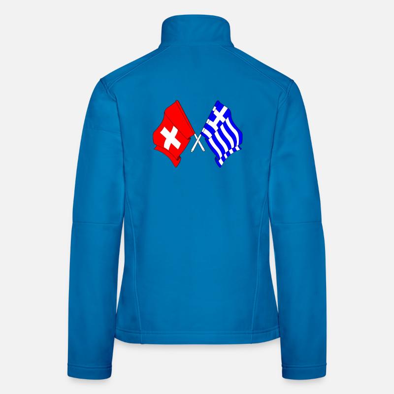 Drapeau de la Suisse et drapeau de la Grèce Veste en tissu softshell Femme