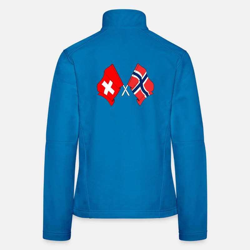 Drapeau de la Suisse et drapeau de la Norvège Veste en tissu softshell Femme