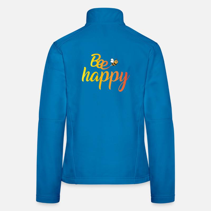 Biene glücklich Gradient Schrift - Frauen Softshelljacke - Lichtblau