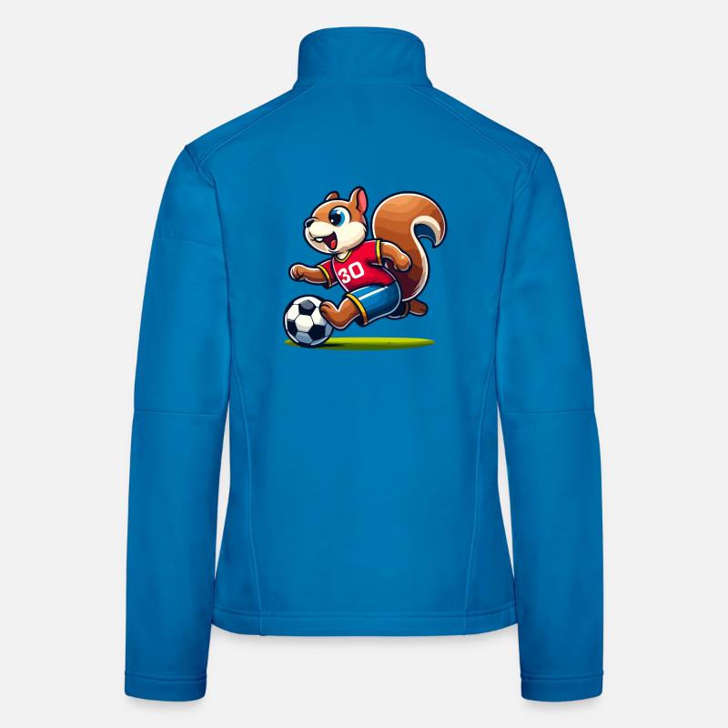 Scamper Striker: The Soccer Squirrel Women's Softshell Jacket