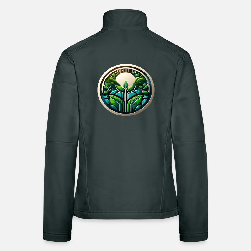 Logo Eco Tech Nature et numérisation Veste en tissu softshell Femme