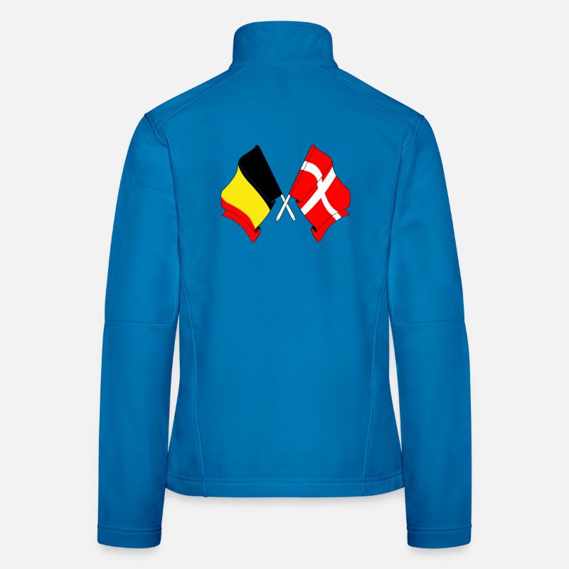 Drapeau de la Belgique et drapeau du Danemark Veste en tissu softshell Femme