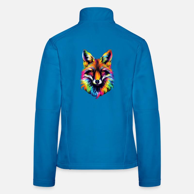 Fox Pop Art Colorful Fox Lover Red Fox Foxes Women's Softshell Jacket