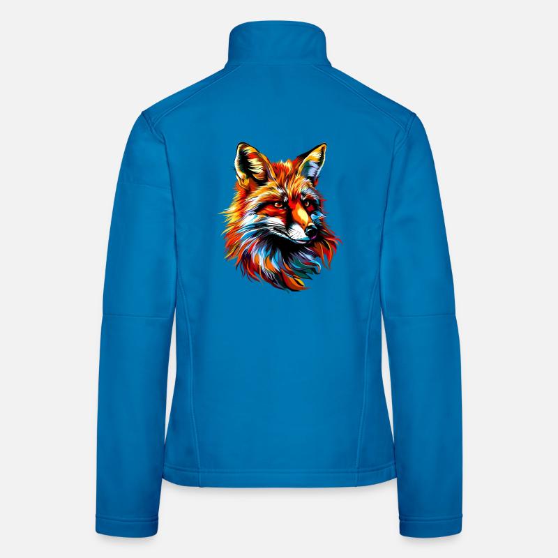 Fox Pop Art Colorful Fox Lover Red Fox Foxes Women's Softshell Jacket