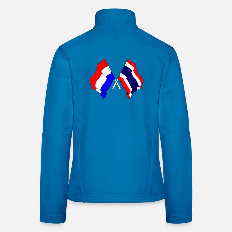Drapeau Pays-Bas Thaïlande Veste en tissu softshell Femme