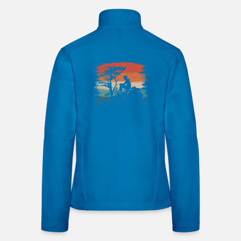 Sunset Cliff Silhouette Women's Softshell Jacket