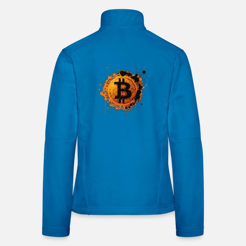 Éclaboussures de Bitcoin Graffiti Orange Veste en tissu softshell Femme