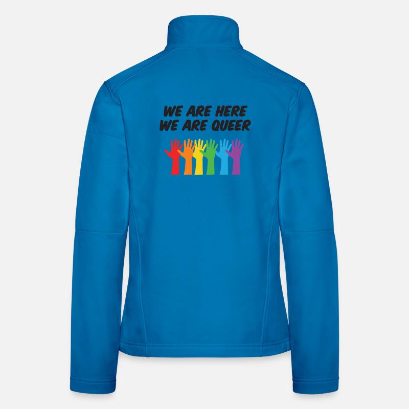 LGBT Pride Month - We Are Here, We Are Queer Women's Softshell Jacket