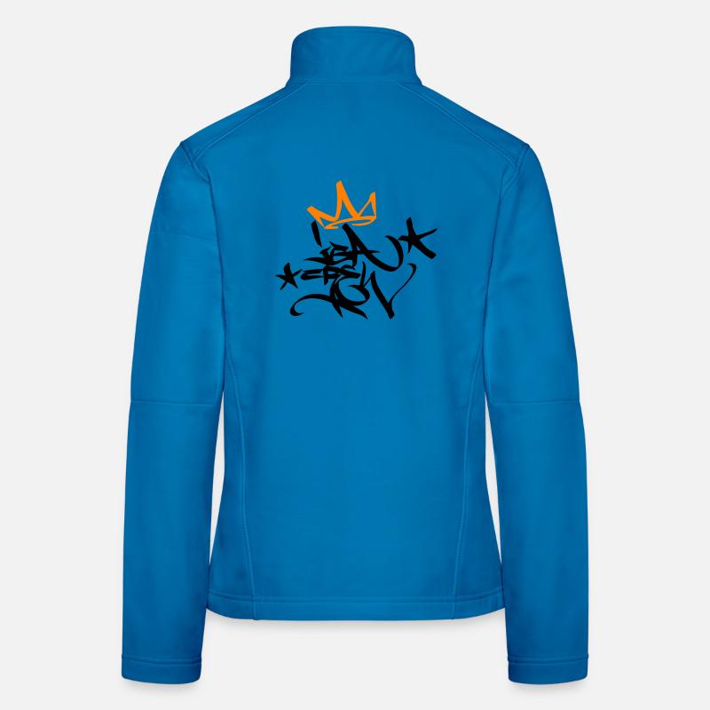 Graffiti Tag Enterrement de vie de garçon Crew King 02 2C Veste en tissu softshell Femme
