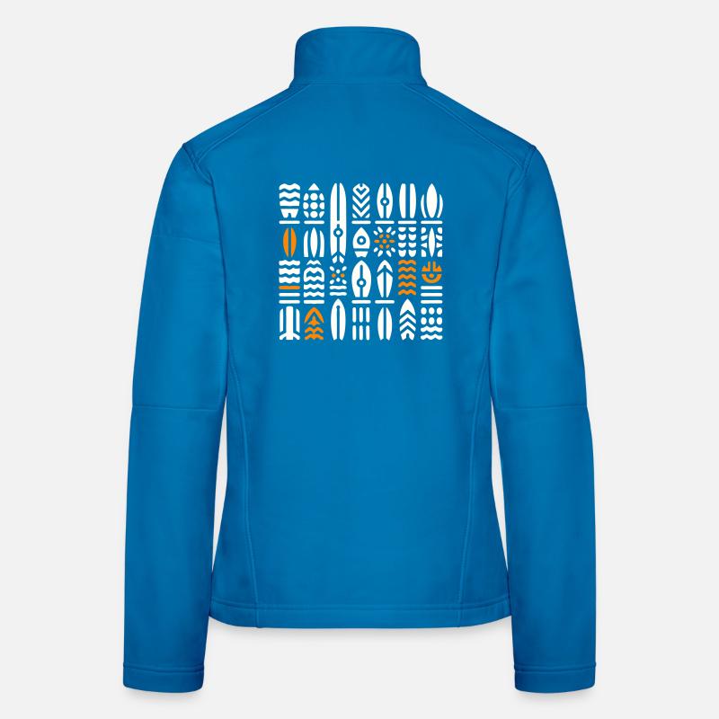 Abstrakte Surf- und Wellenmuster - Frauen Softshelljacke - Lichtblau