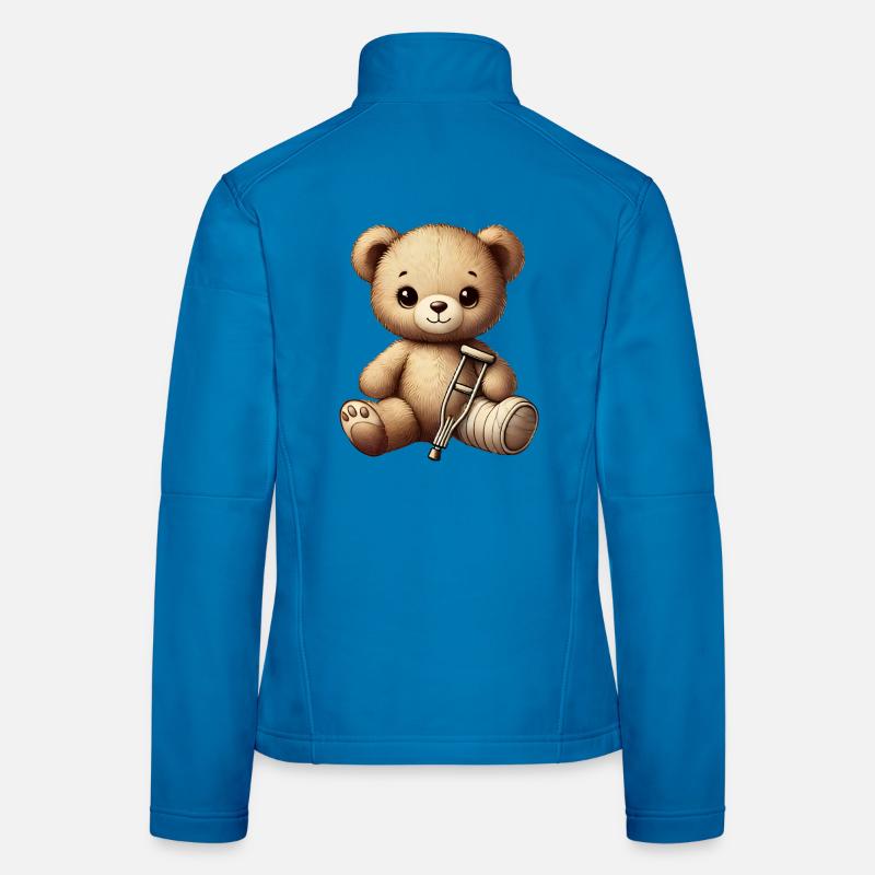 Teddy as a consolation plaster - cuddly toy with a plaster leg Women's Softshell Jacket