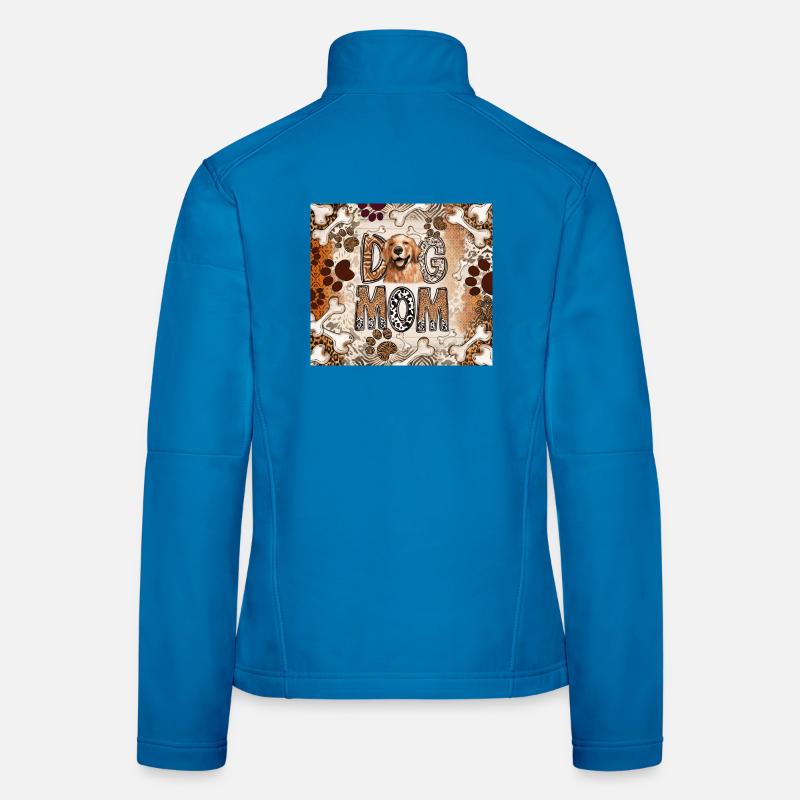Chien Maman Imprimé Léopard Veste en tissu softshell Femme