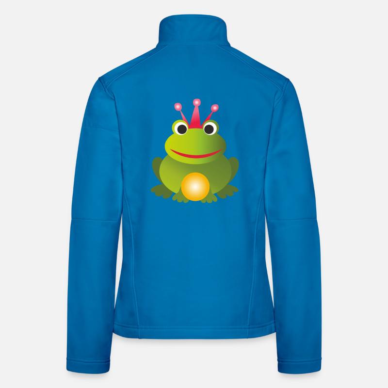Froschkönig - mit pinker Krone und goldene Kugel - Frauen Softshelljacke - Lichtblau