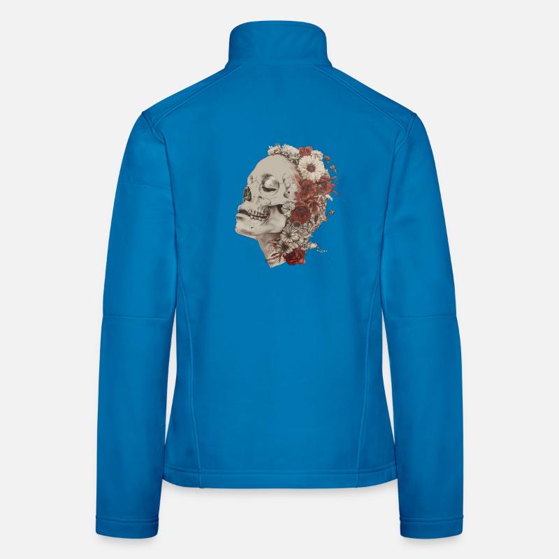 Crâne fleuri Veste en tissu softshell Femme