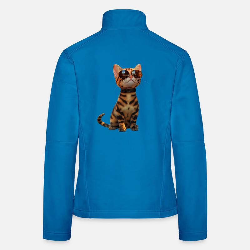 Chat Bengal Chat Léopard Chat Leopardette Chats Bengale Veste en tissu softshell Femme