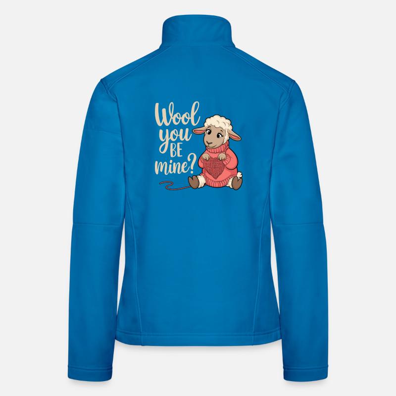 Wolliges Valentinsherz Schäfchen Frauen Softshelljacke
