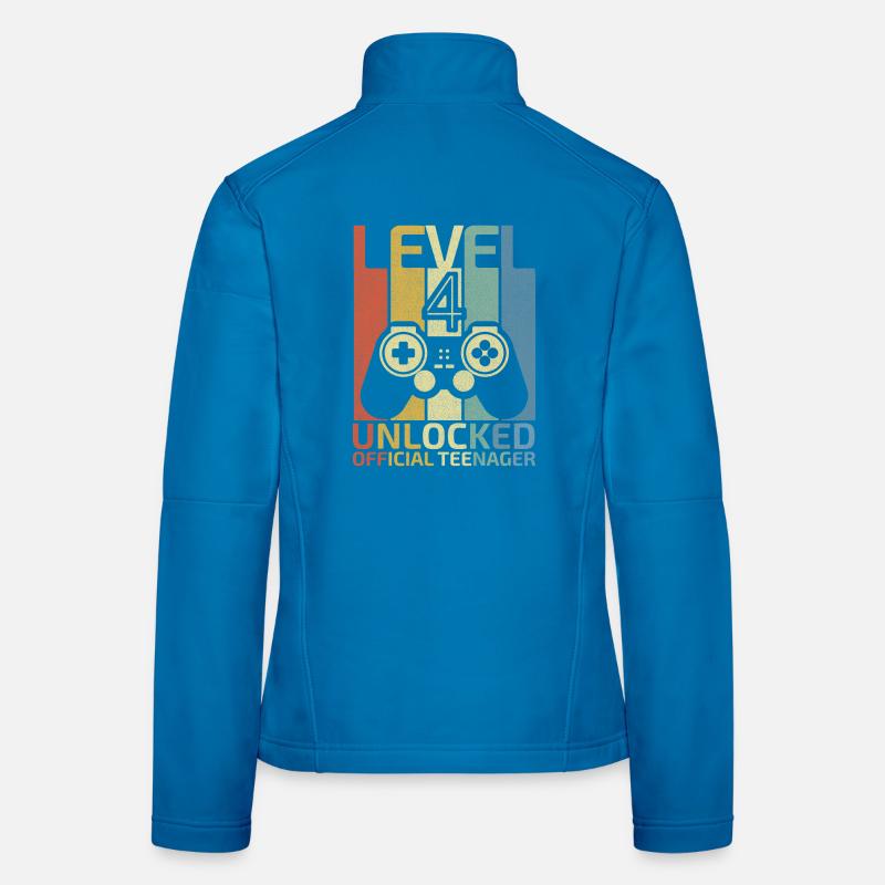 Level 4 Freigeschaltetes Hemd Video Gamer 4. Geburtstag Frauen Softshelljacke