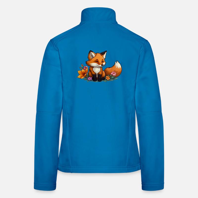 Fuchs mit Blumen - Floral Fox Frauen Softshelljacke
