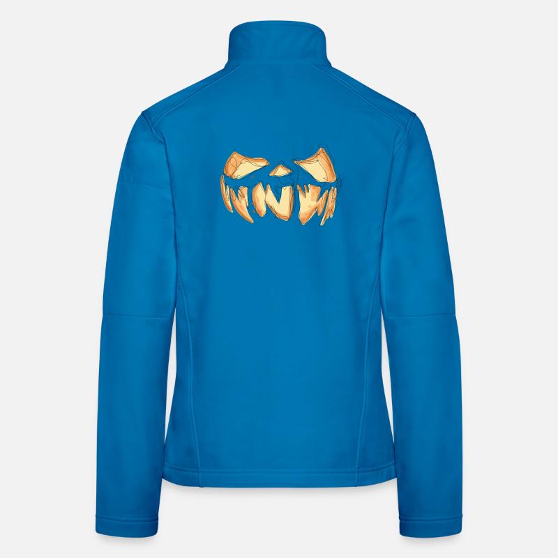 Pumpkin Face Halloween Scribble Women's Softshell Jacket